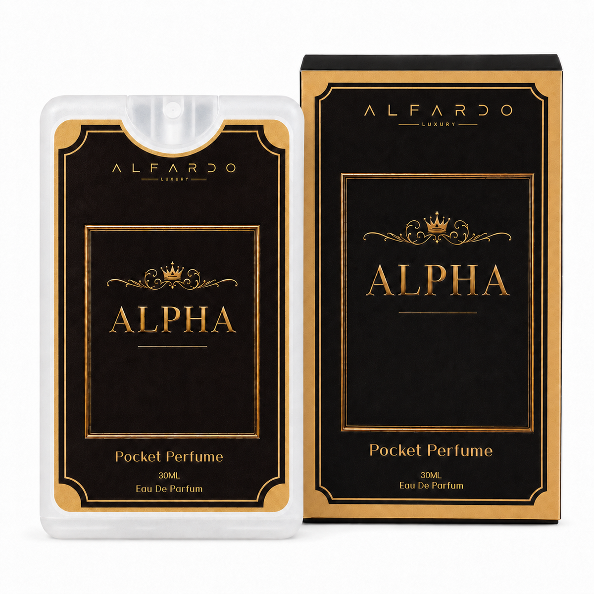 Alpha 30ml pocket perfume, bottle and carton