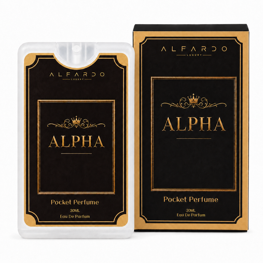 Alpha 30ml pocket perfume, bottle and carton