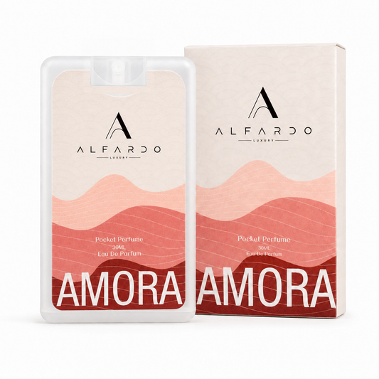 Amora 30ml pocket perfume, bottle and carton