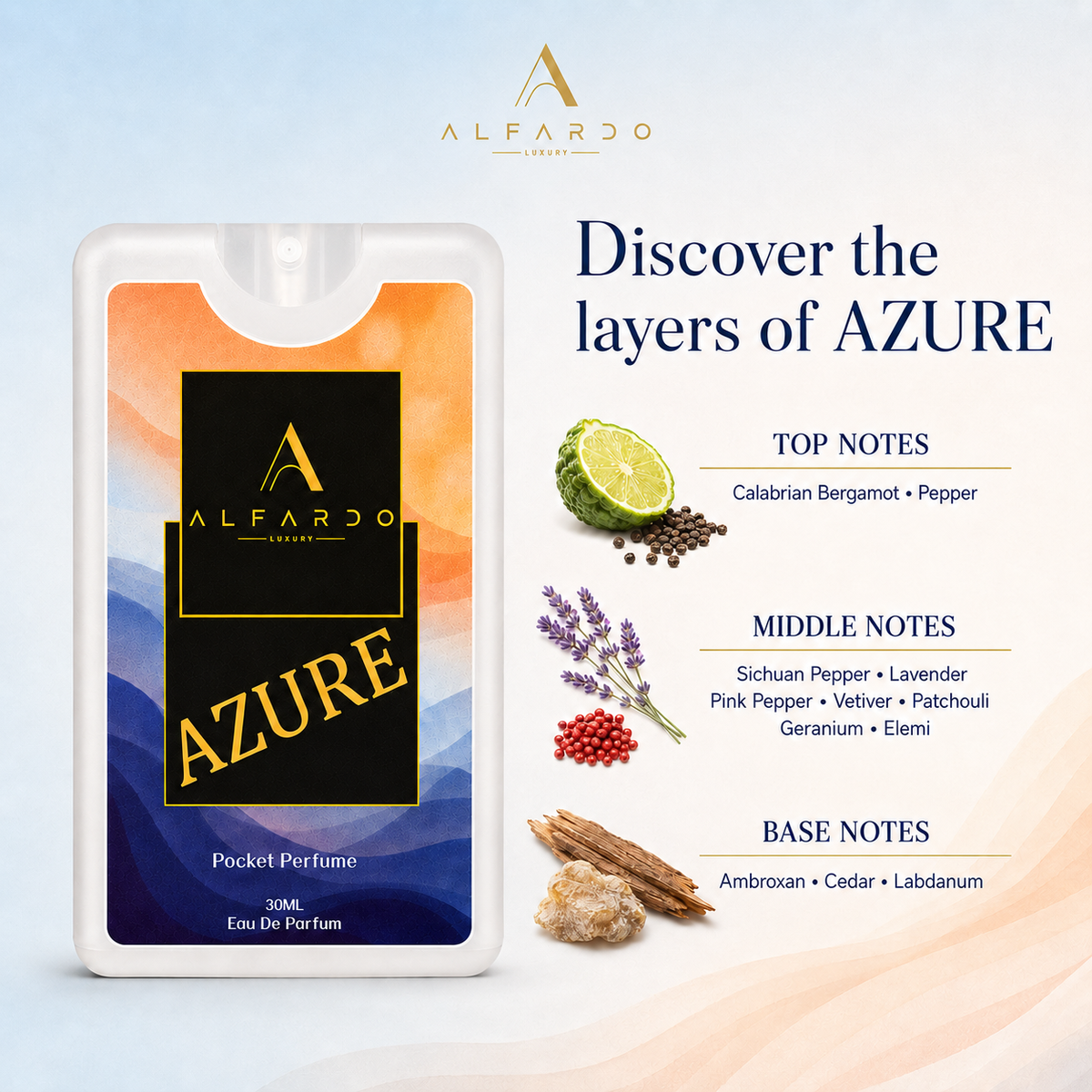 Azure fragrance notes: top, heart and base