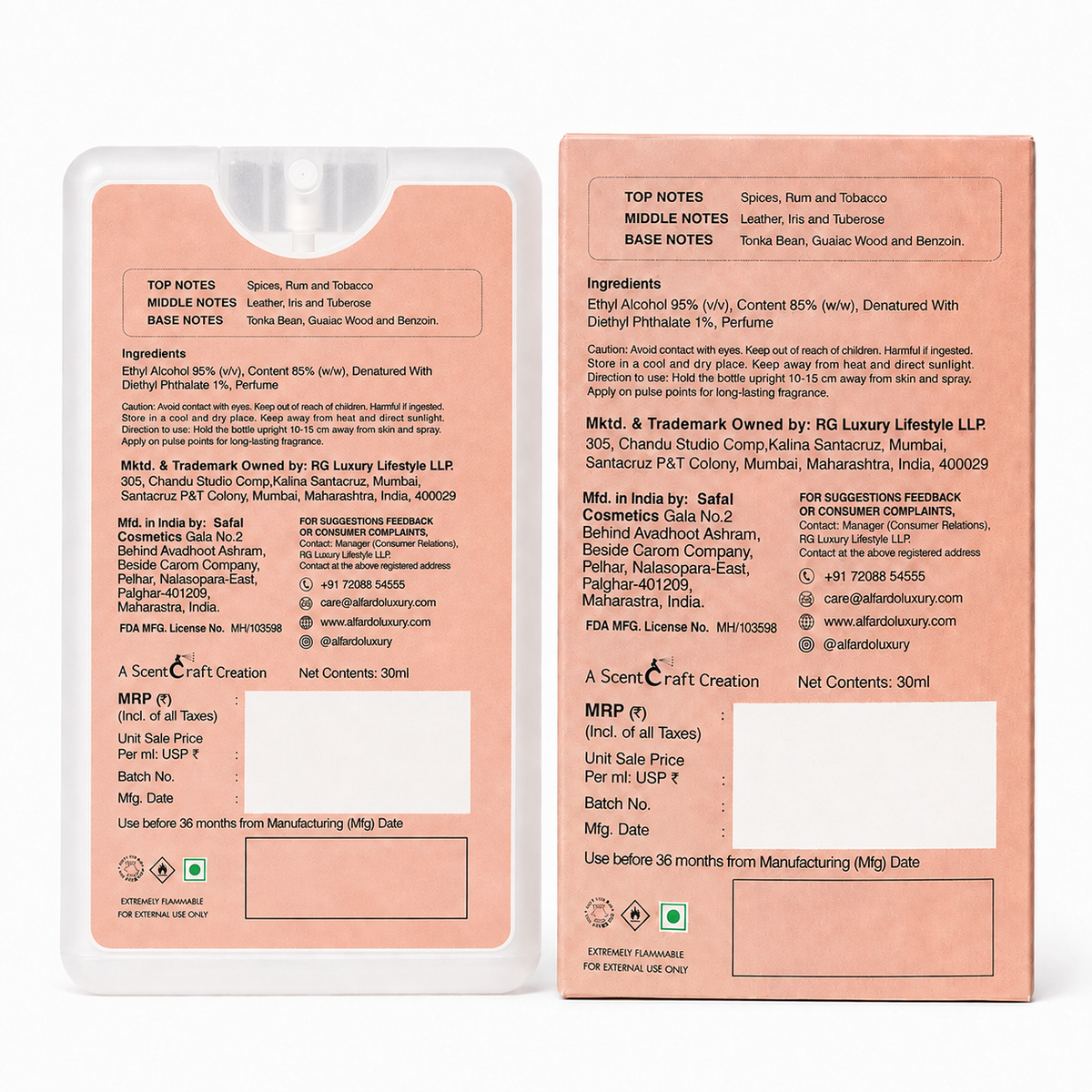 Imperial Noir back of pack with ingredients and manufacturer details